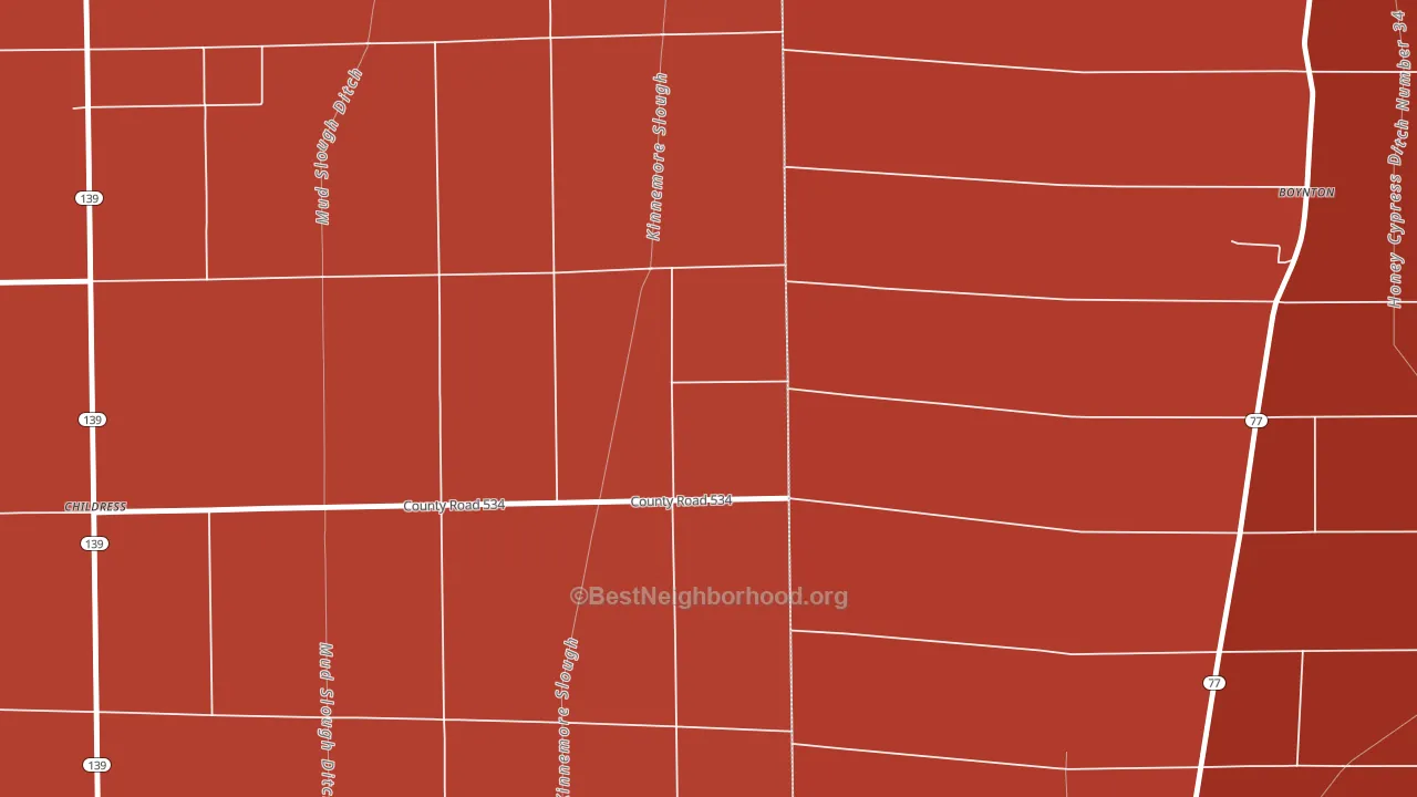 Happy Corners, AR block-group political-lean map