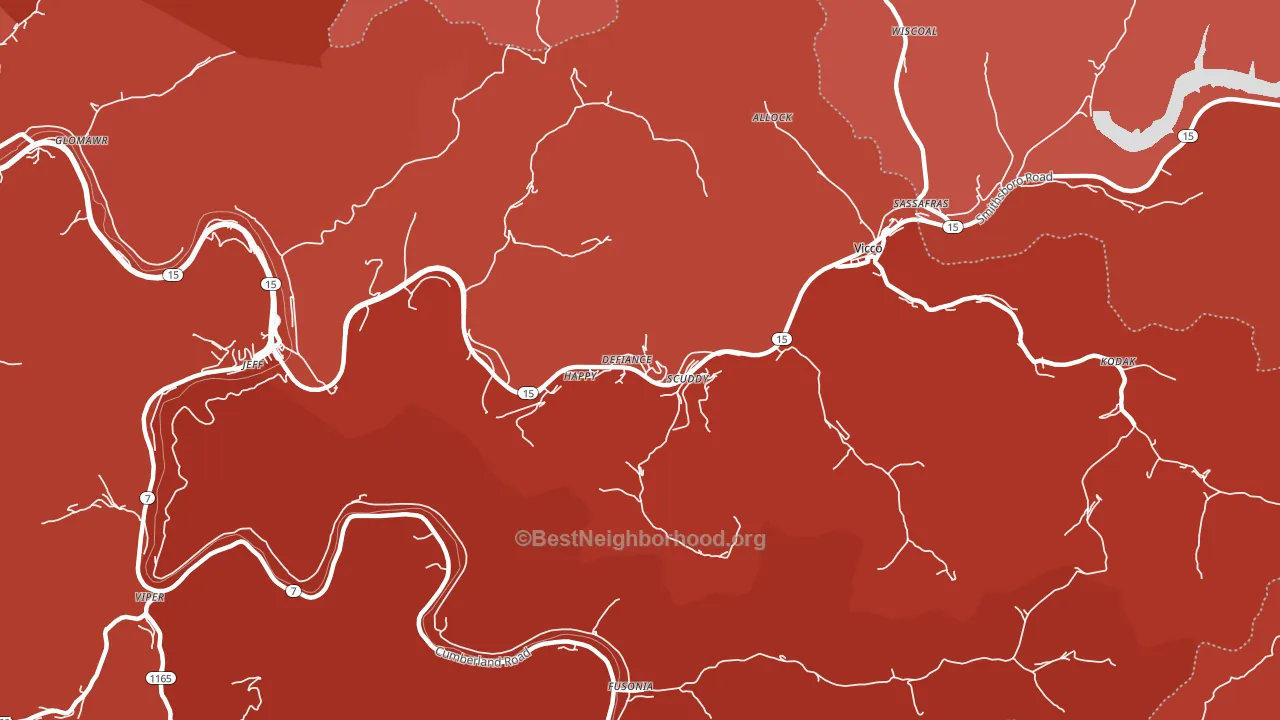 Happy, KY block-group political-lean map