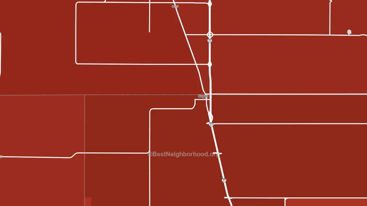 Happy, TX block-group political-lean map