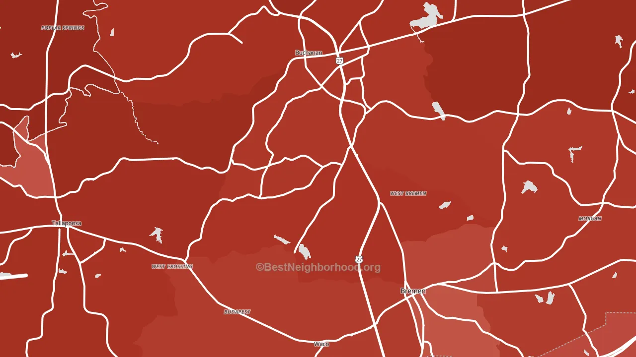 Haralson County, GA block-group political-lean map