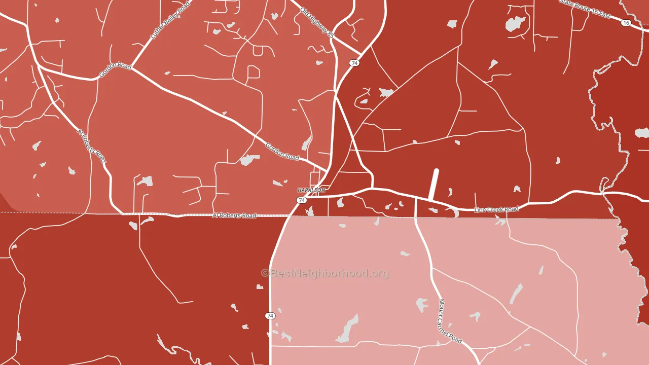 Haralson, GA block-group political-lean map