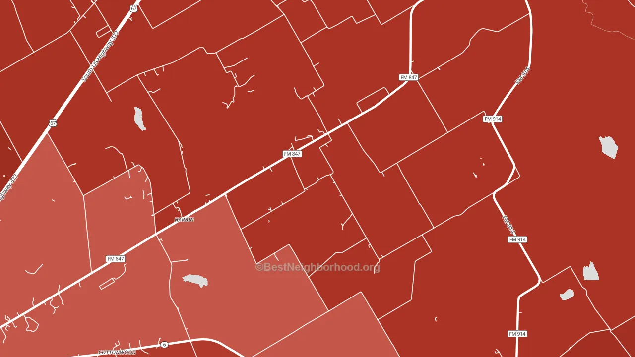 Harbin, TX block-group political-lean map