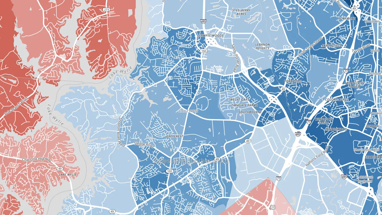 Harbor House, Charlotte, NC block-group political-lean map