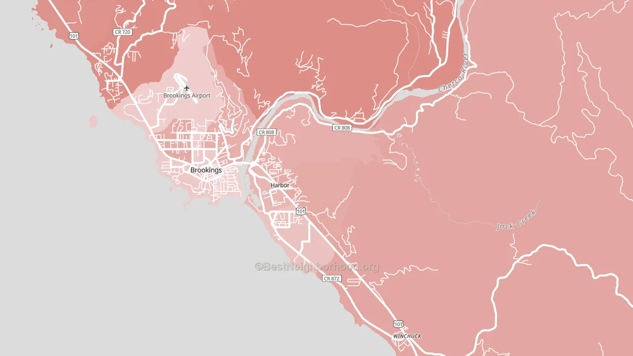 Harbor, OR block-group political-lean map