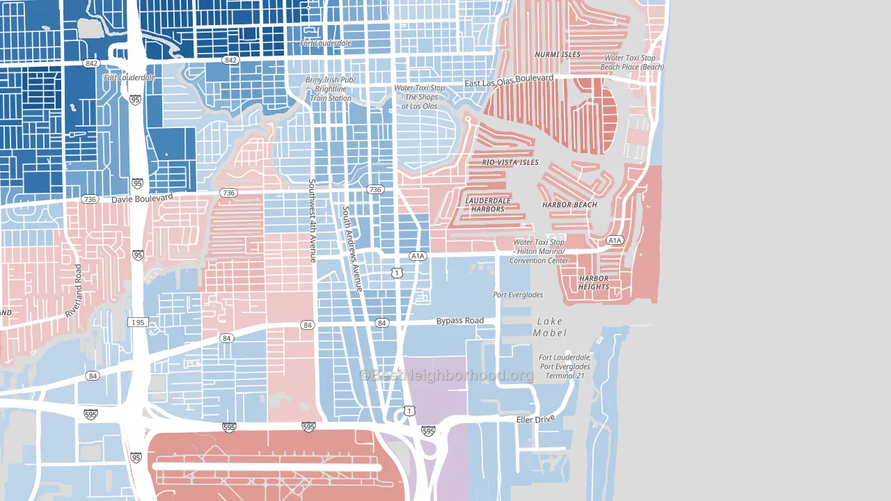 Harbordale, Fort Lauderdale, FL block-group political-lean map