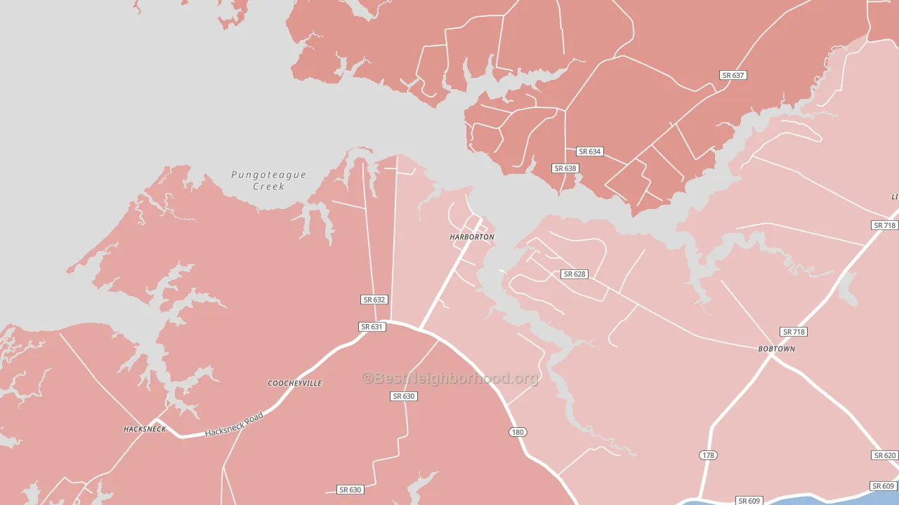 Harborton, VA block-group political-lean map