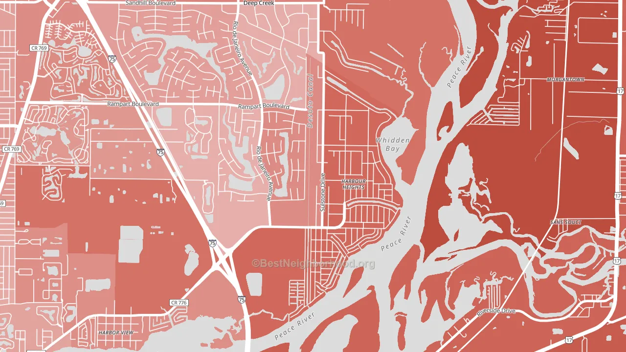 Harbour Heights, FL block-group political-lean map