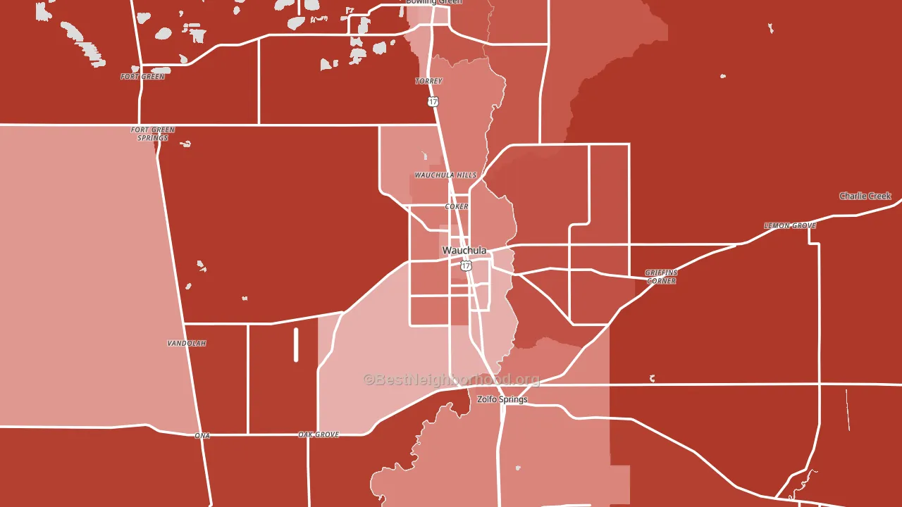 Hardee County, FL block-group political-lean map
