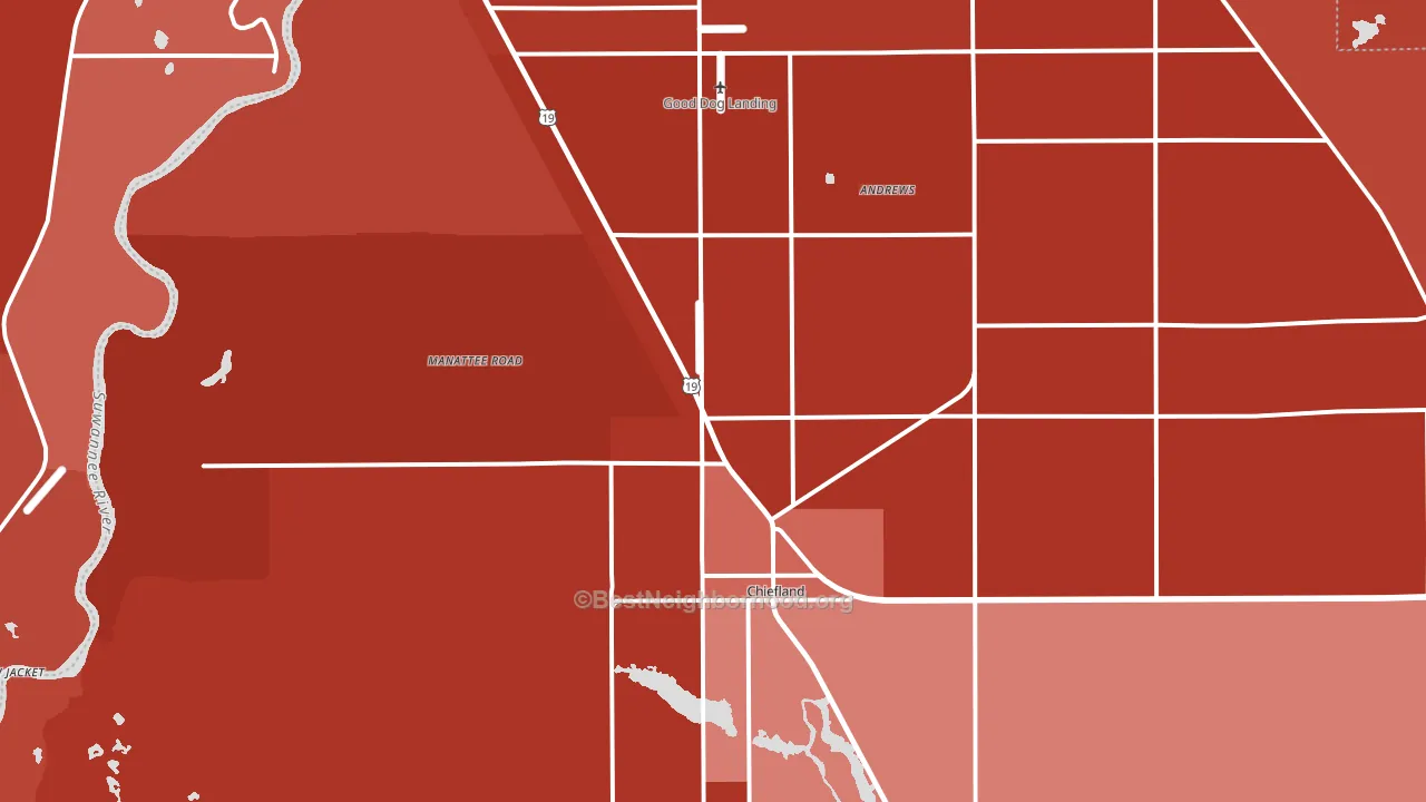 Hardeetown, FL block-group political-lean map