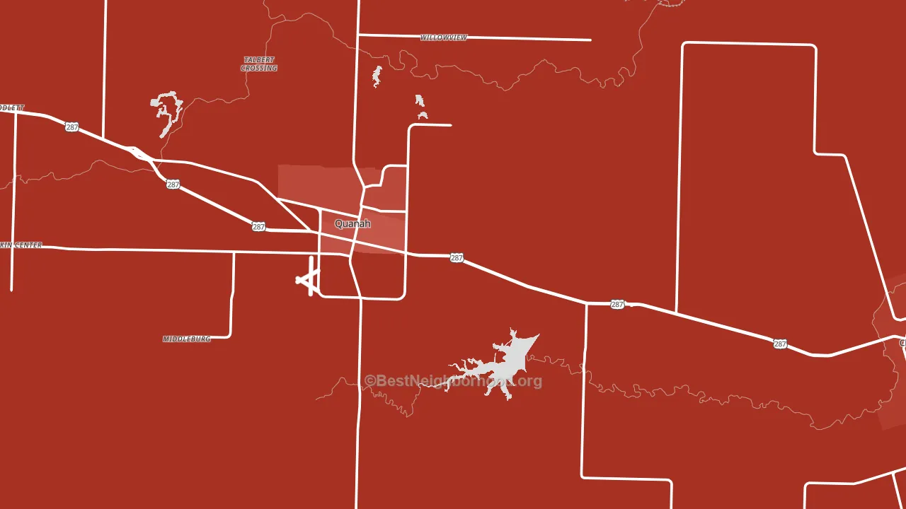 Hardeman County, TX block-group political-lean map