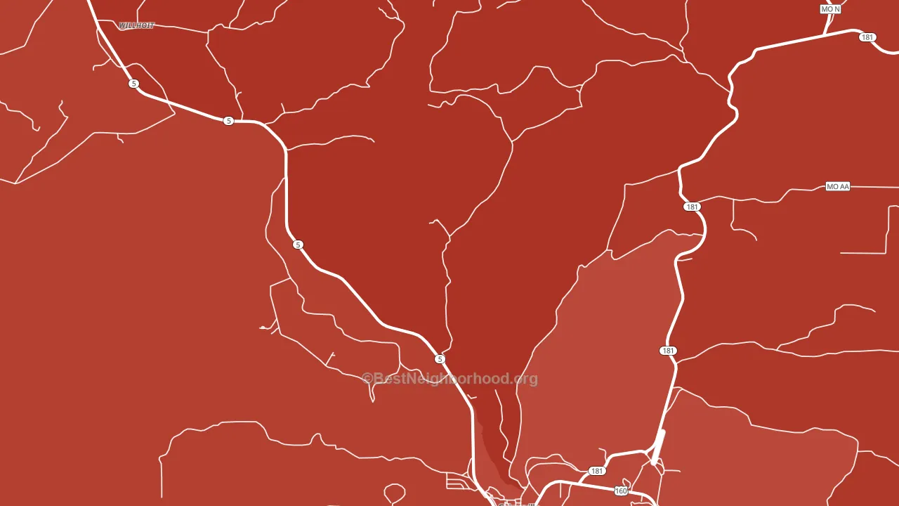 Hardenville, MO block-group political-lean map