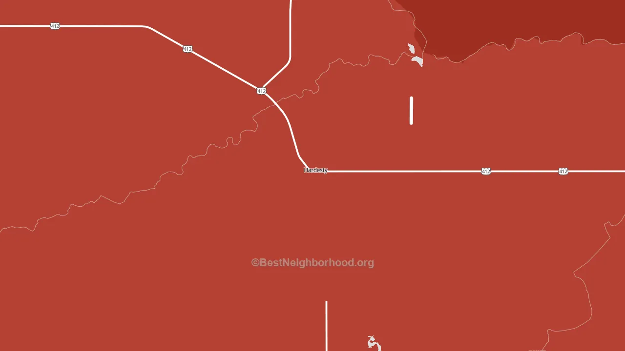 Hardesty, OK block-group political-lean map