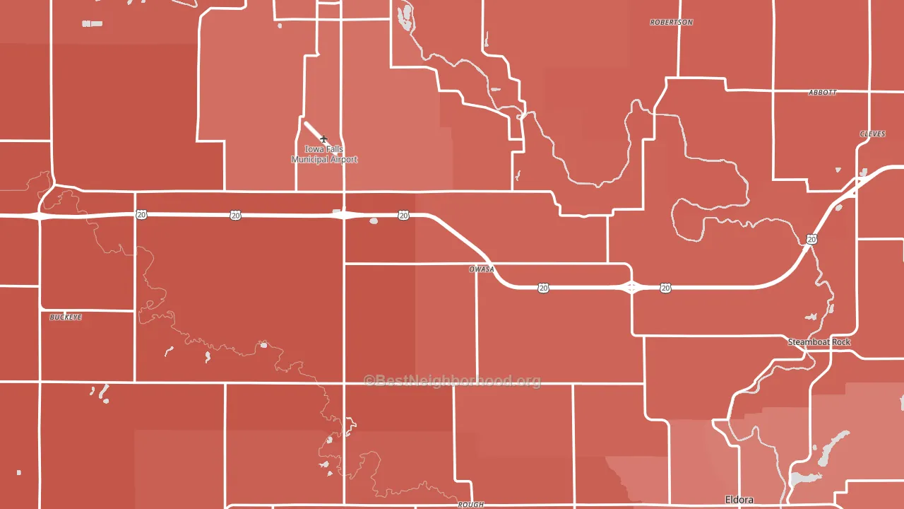 Hardin County, IA block-group political-lean map