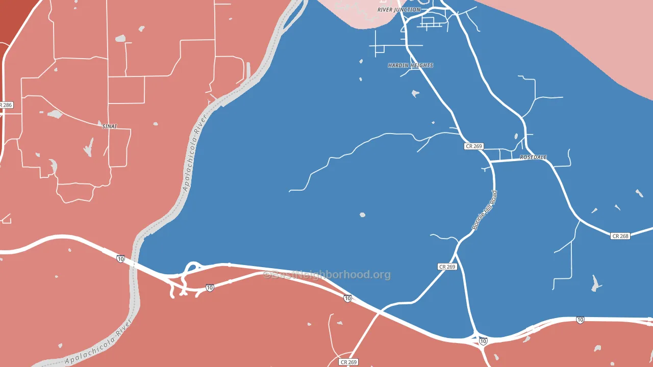 Hardin Heights, FL block-group political-lean map