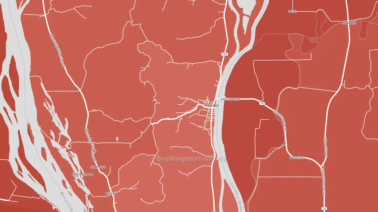 Hardin, IL block-group political-lean map