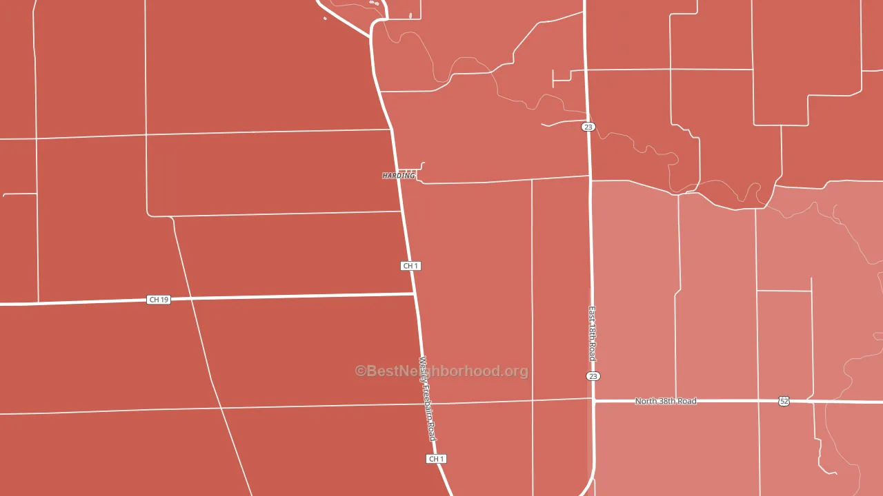 Harding, IL block-group political-lean map