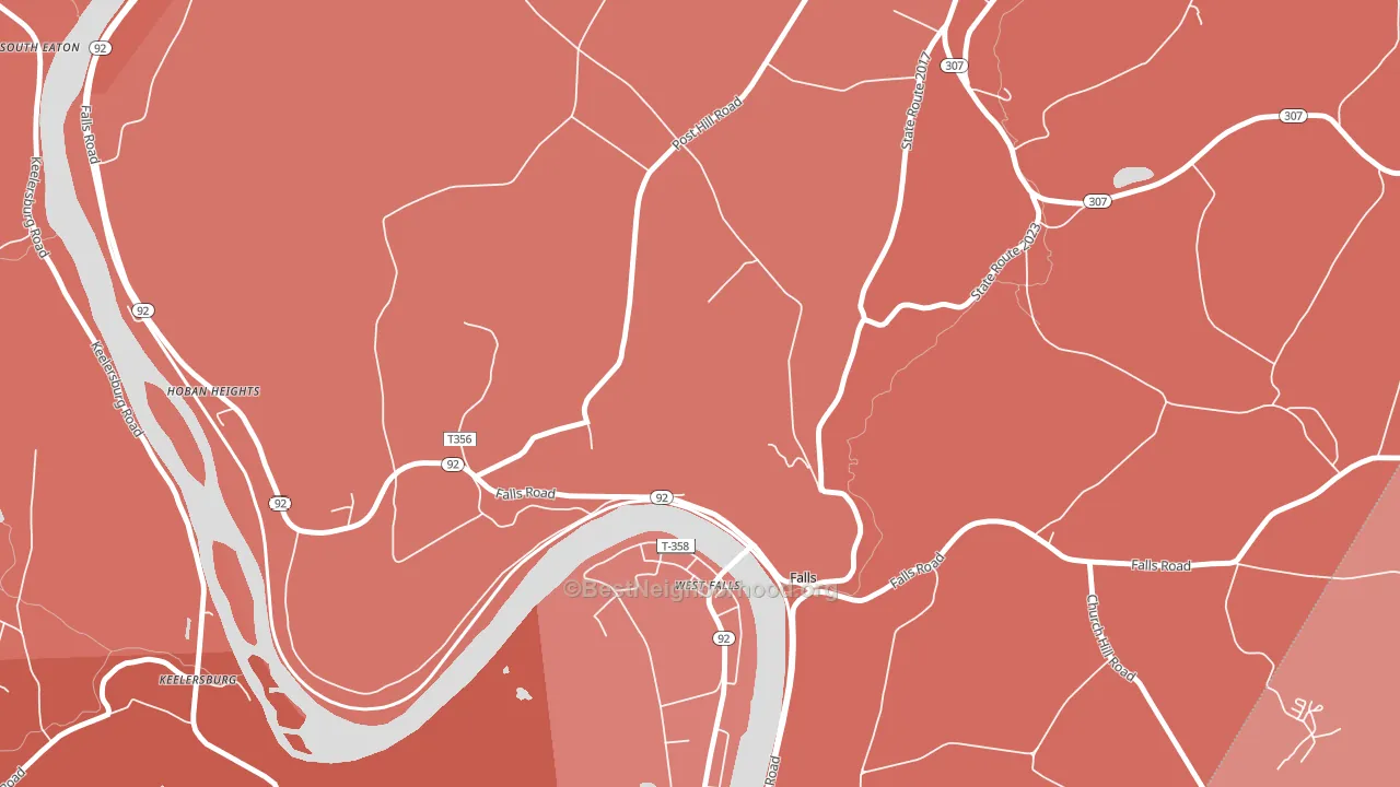 Harding, PA block-group political-lean map