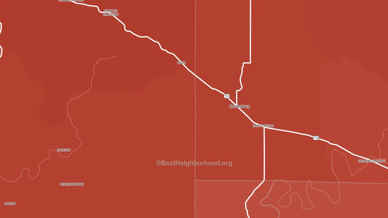 Hardinsburg, IN block-group political-lean map