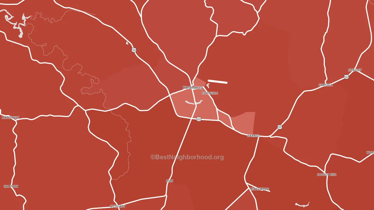 Hardinsburg, KY block-group political-lean map