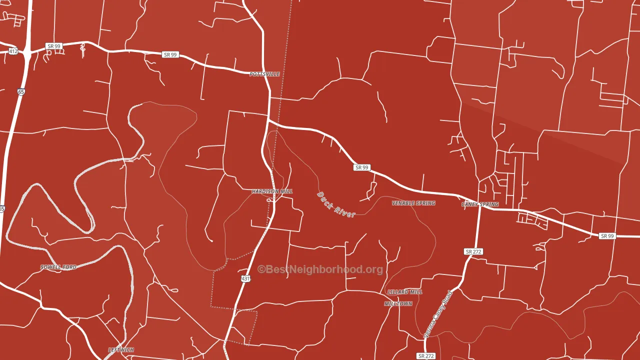 Hardison Mill, TN block-group political-lean map