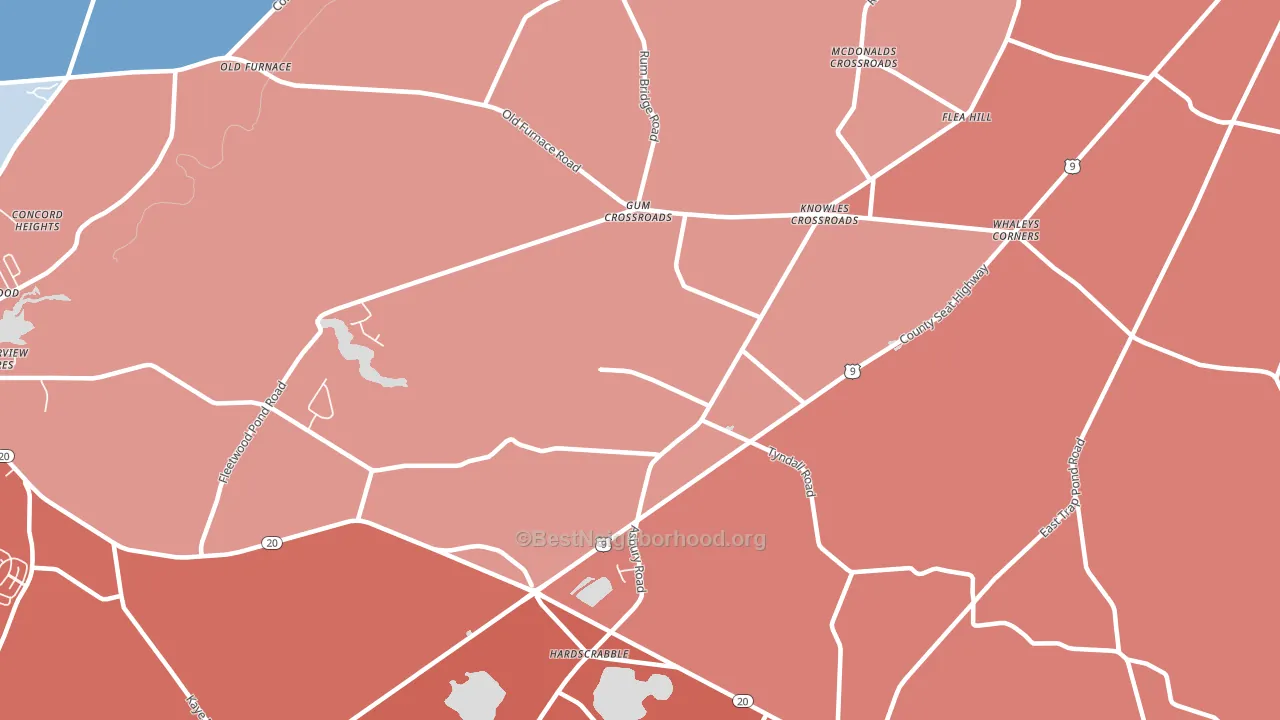 Hardscrabble, DE block-group political-lean map