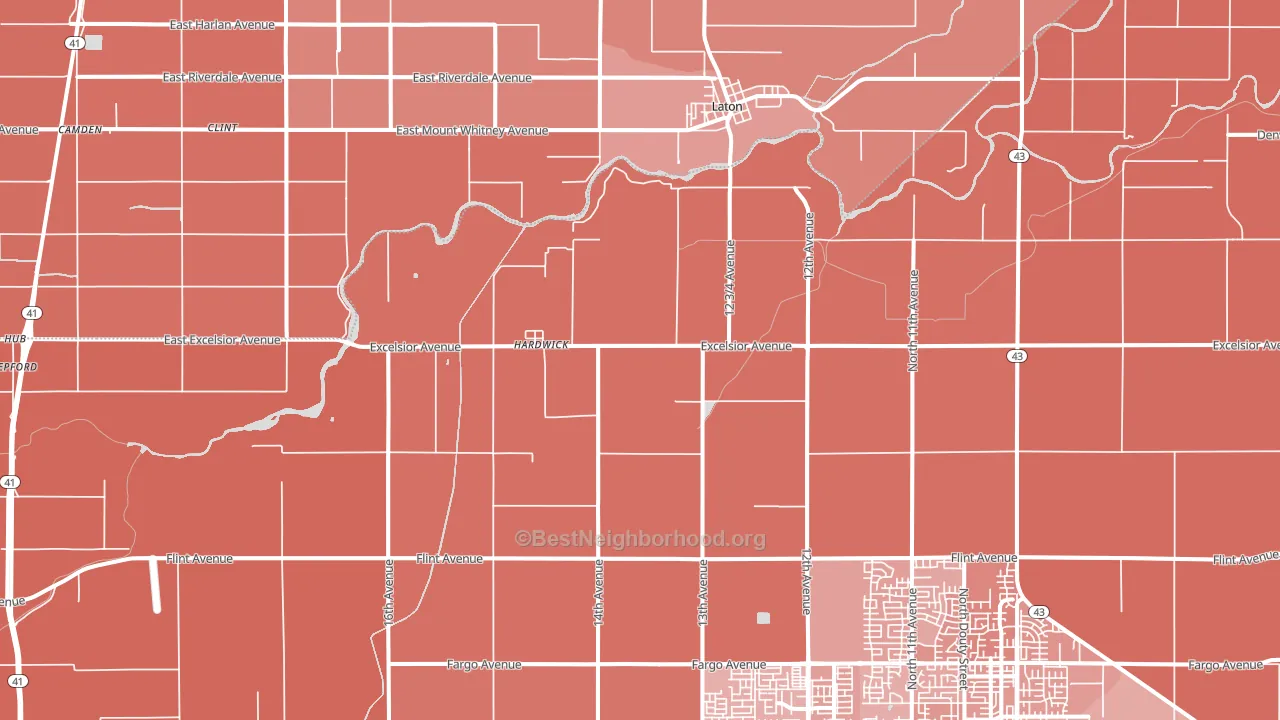Hardwick, CA block-group political-lean map
