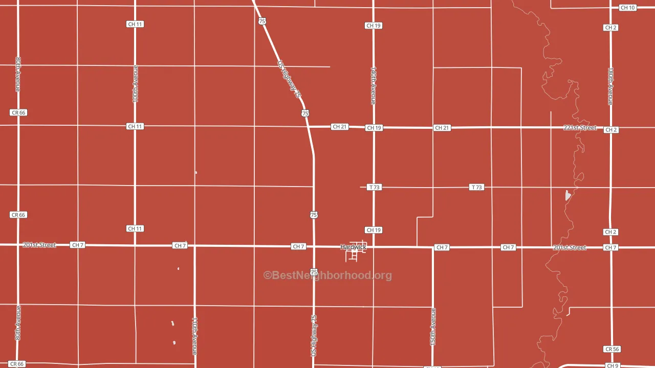 Hardwick, MN block-group political-lean map
