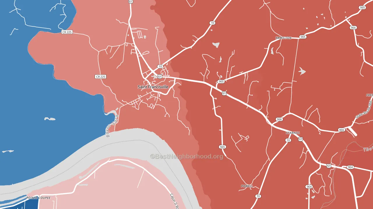 Hardwood, LA block-group political-lean map