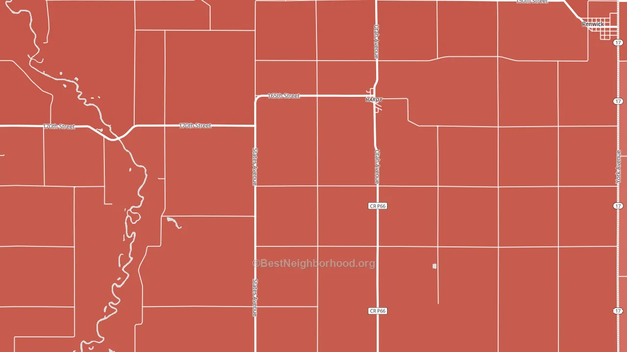 Hardy, IA block-group political-lean map