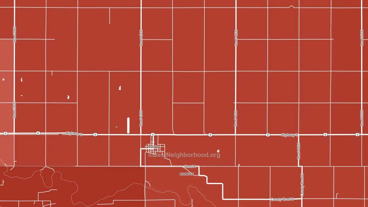Hardy, NE block-group political-lean map