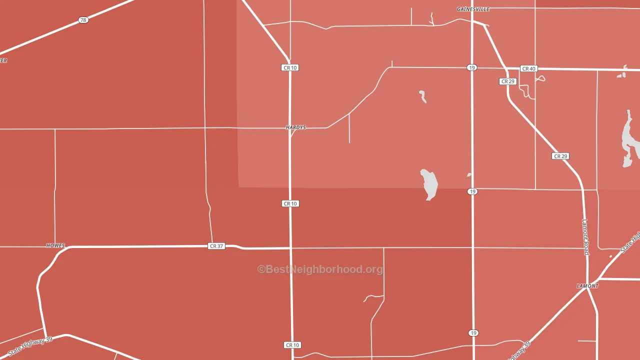 Hardys, NY block-group political-lean map