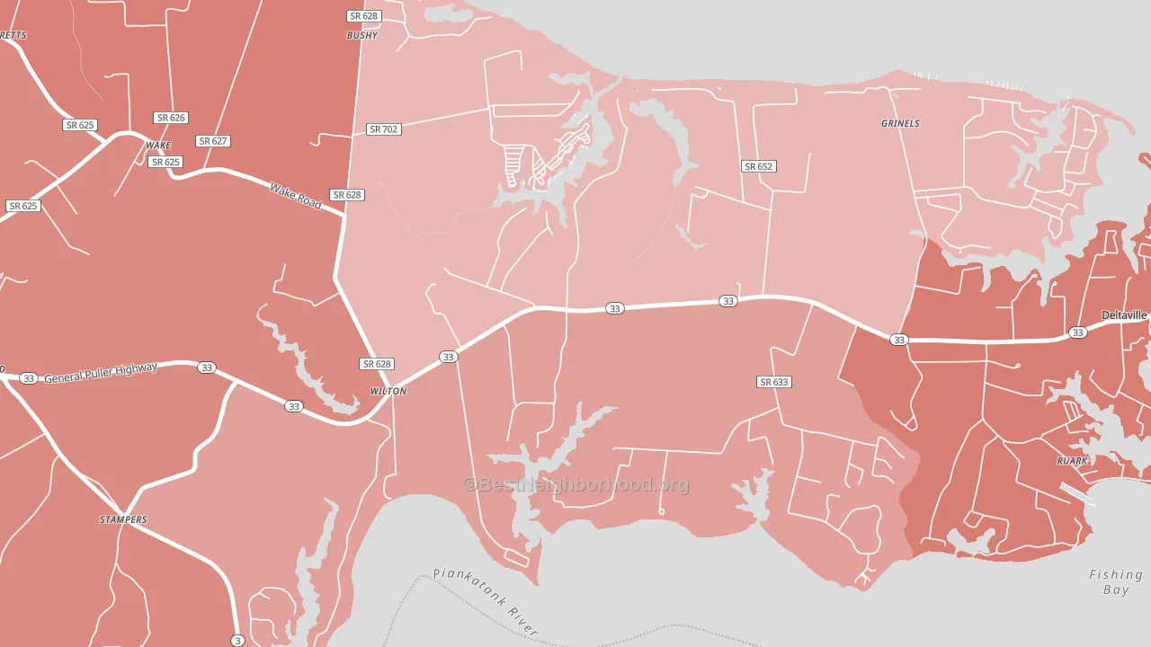 Hardyville, VA block-group political-lean map