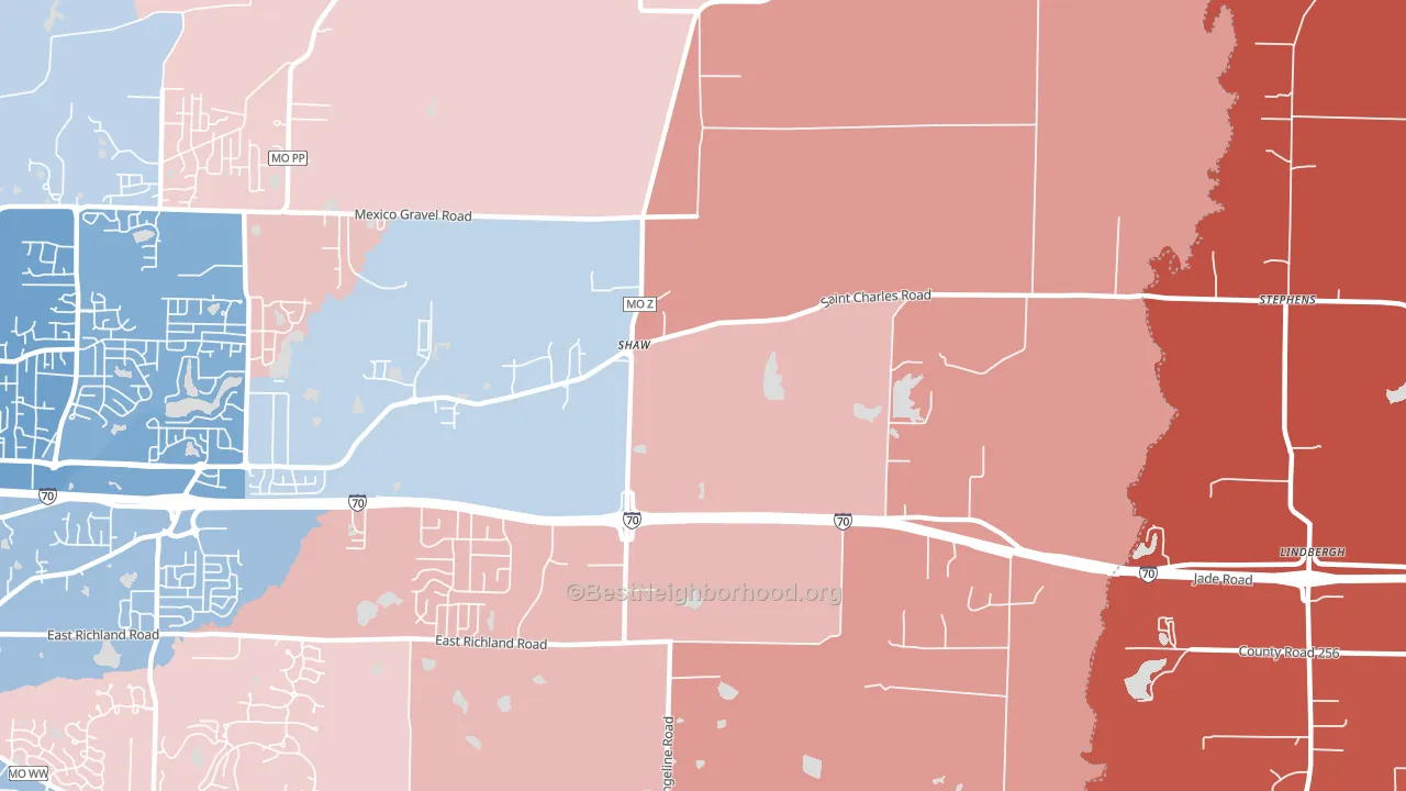 Harg, MO block-group political-lean map