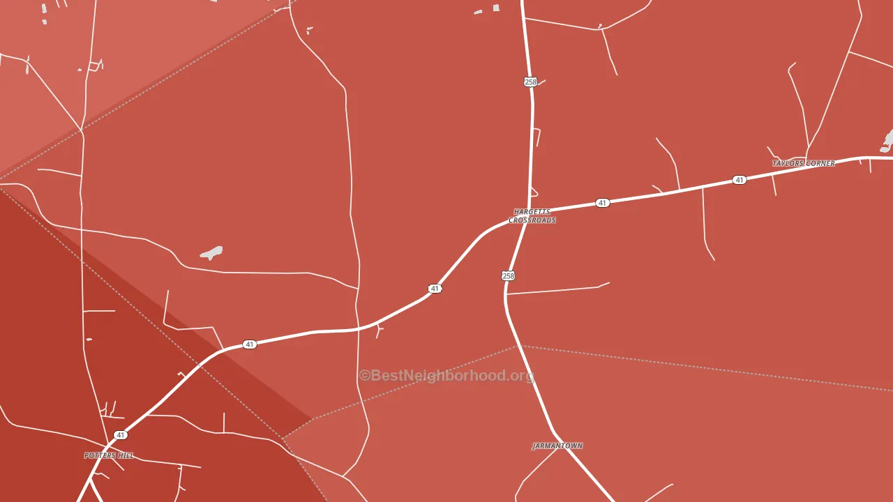 Hargetts Crossroads, NC block-group political-lean map
