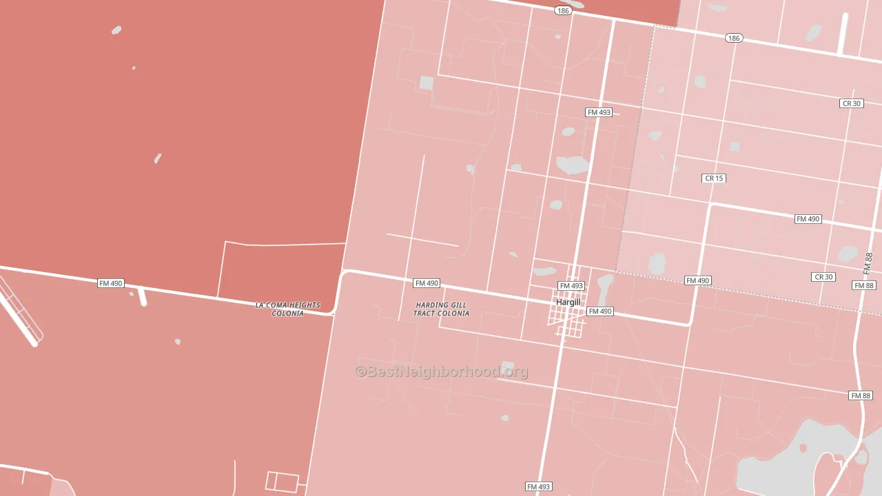 Hargill, TX block-group political-lean map