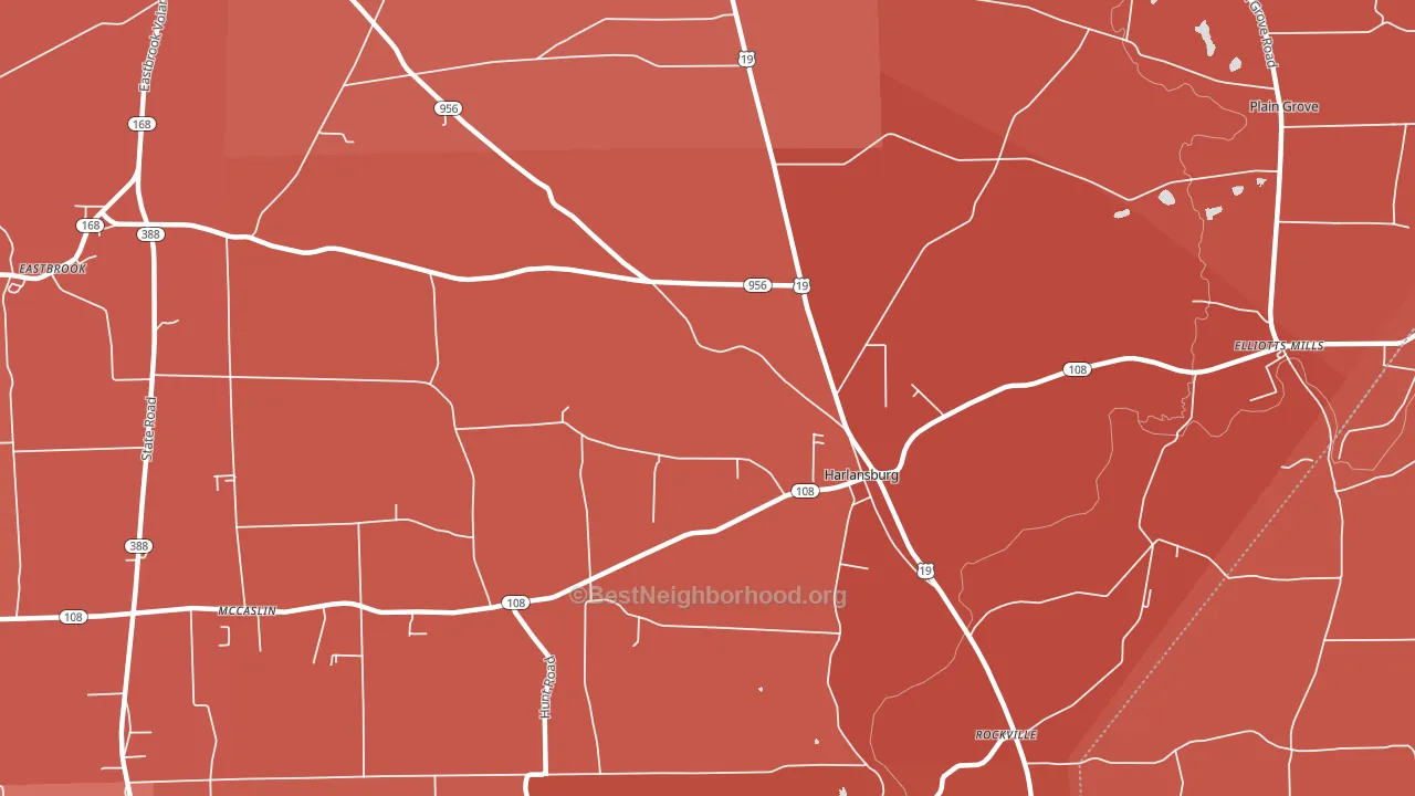 Harlansburg, PA block-group political-lean map