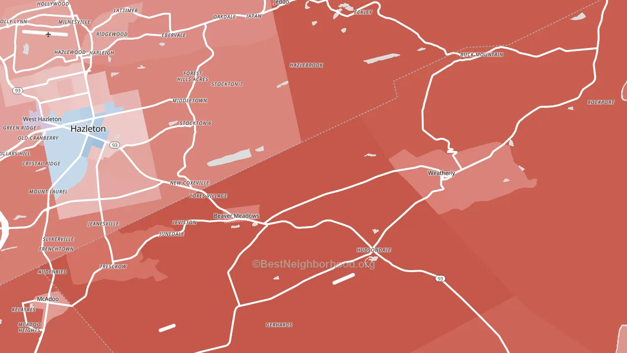 Harleigh, PA block-group political-lean map