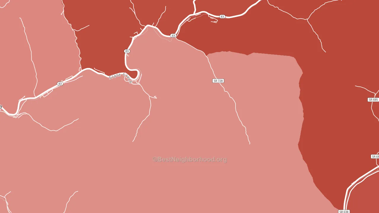 Harman, VA block-group political-lean map
