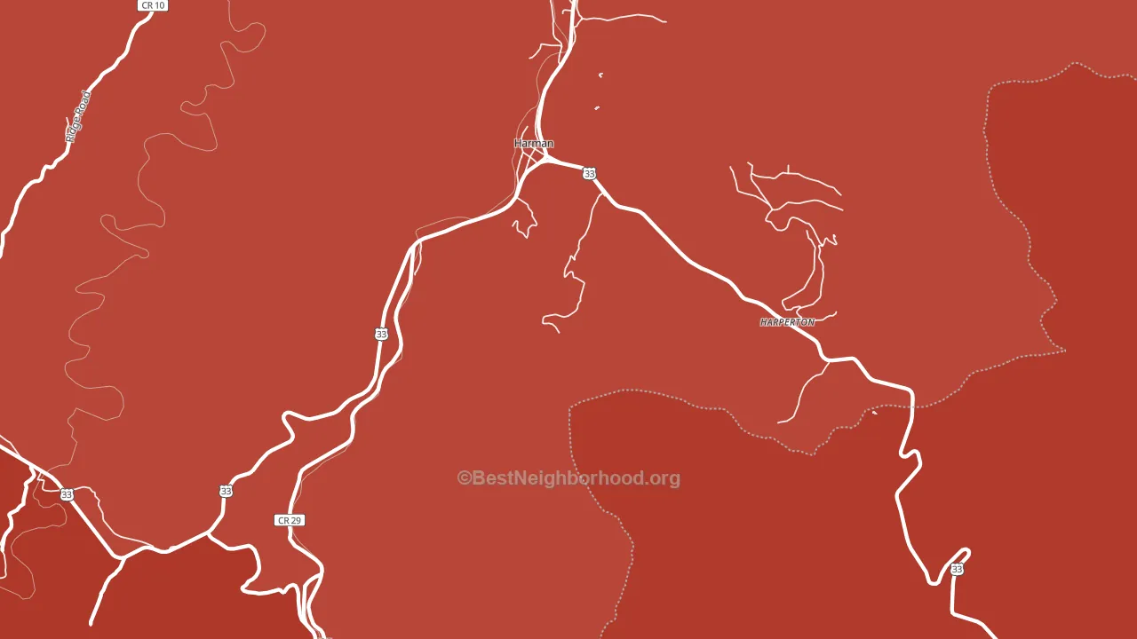 Harman, WV block-group political-lean map