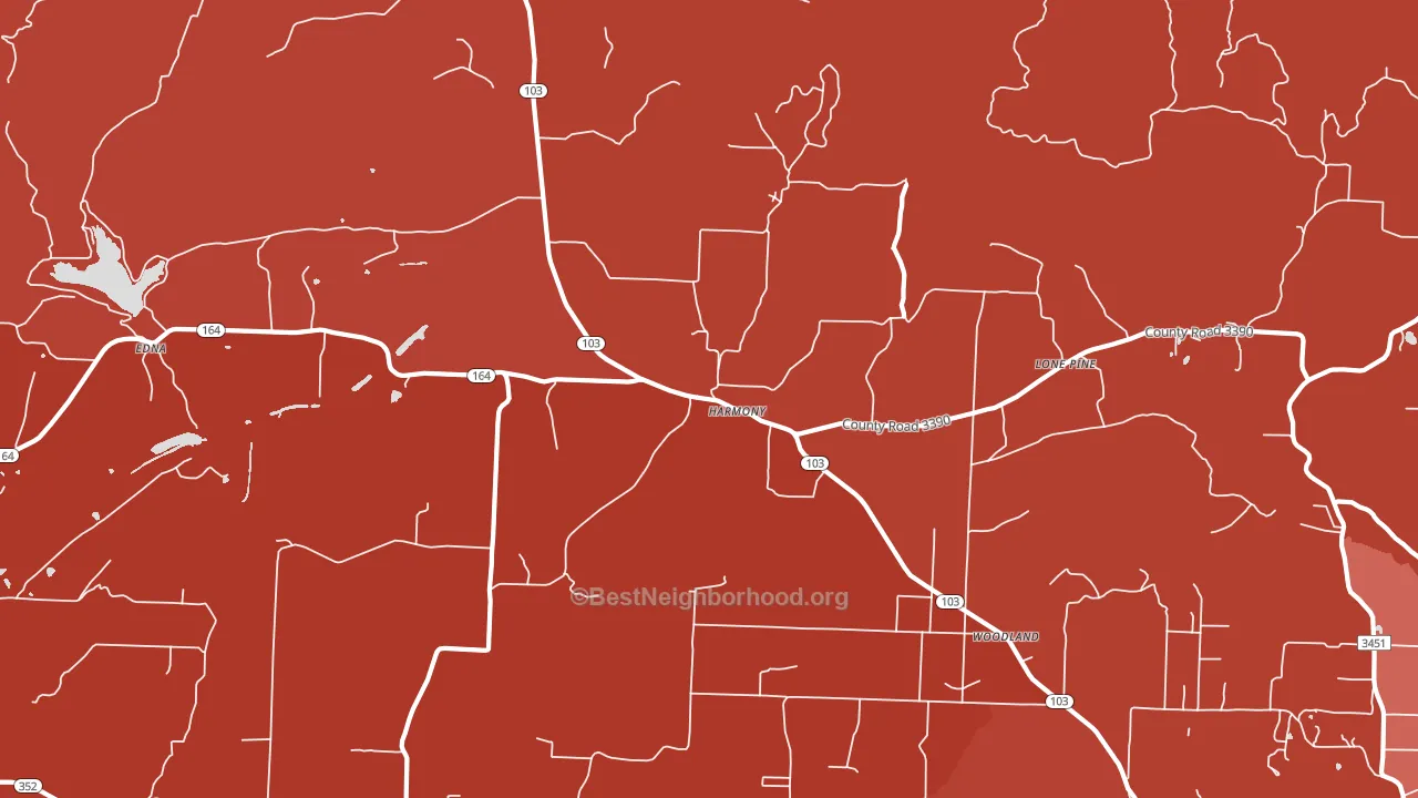 Harmony, AR block-group political-lean map