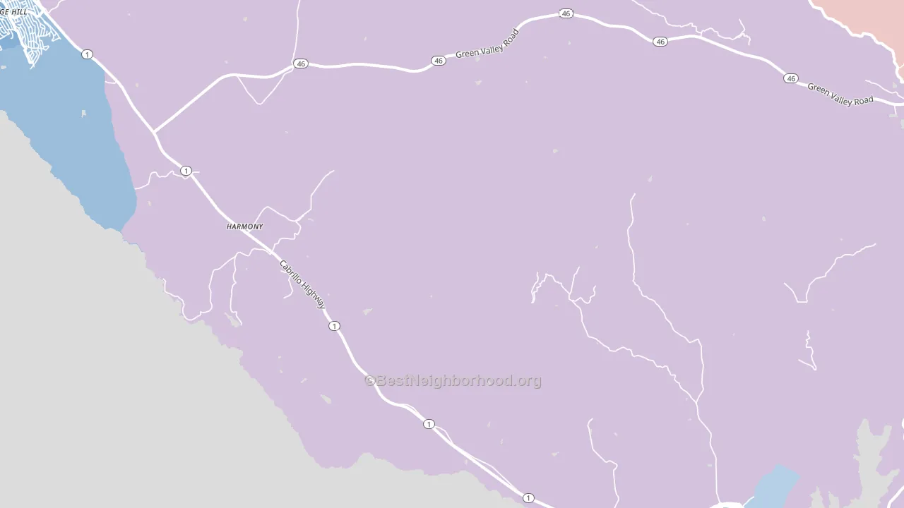 Harmony, CA block-group political-lean map