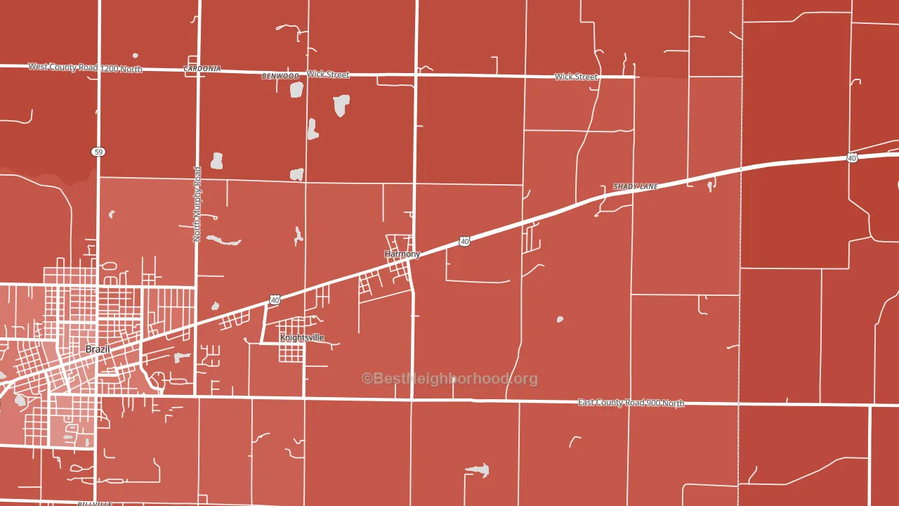 Harmony, IN block-group political-lean map