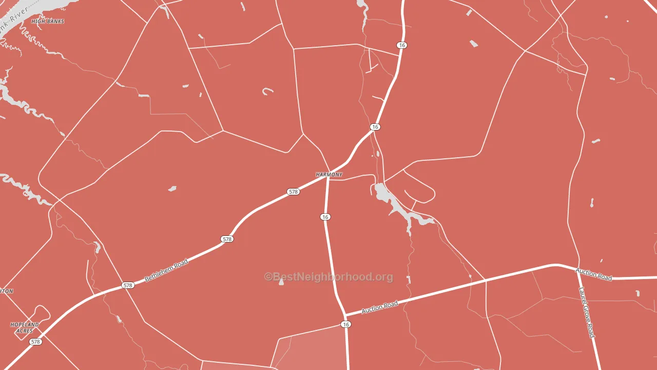 Harmony, MD block-group political-lean map
