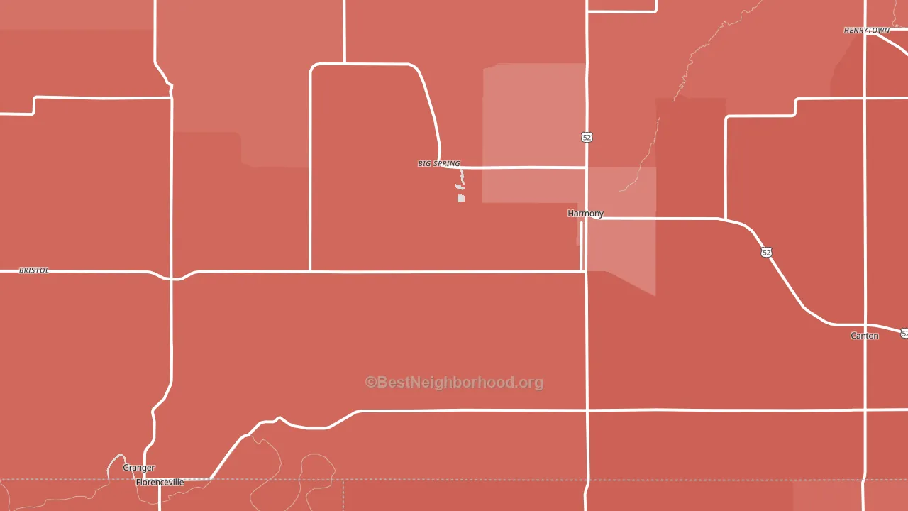 Harmony, MN block-group political-lean map