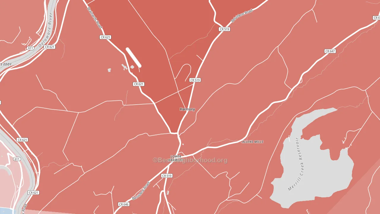 Harmony, NJ block-group political-lean map