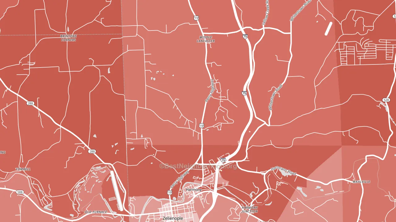 Harmony, PA block-group political-lean map