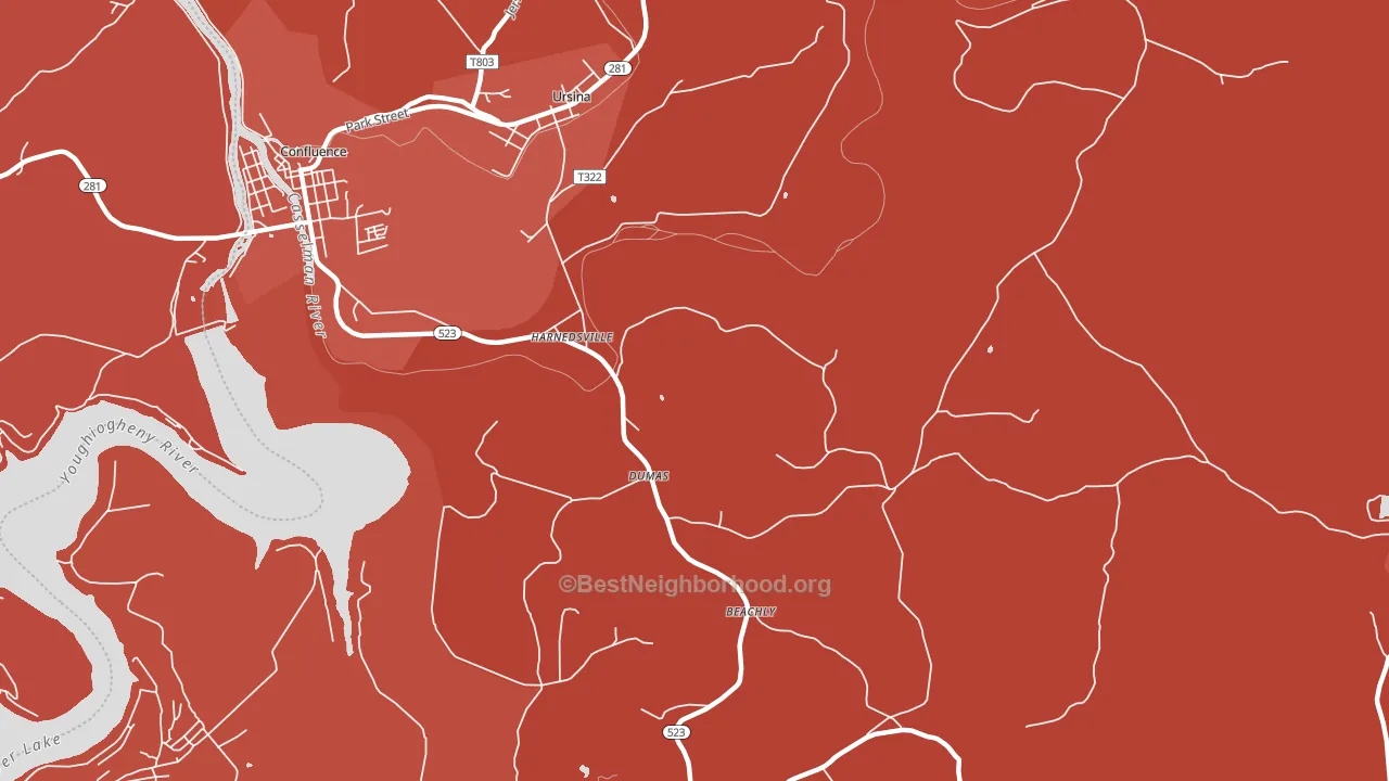 Harnedsville, PA block-group political-lean map