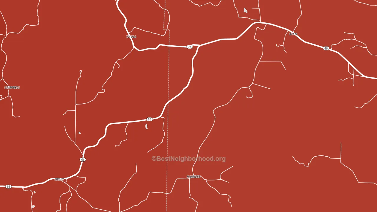 Harness, AR block-group political-lean map