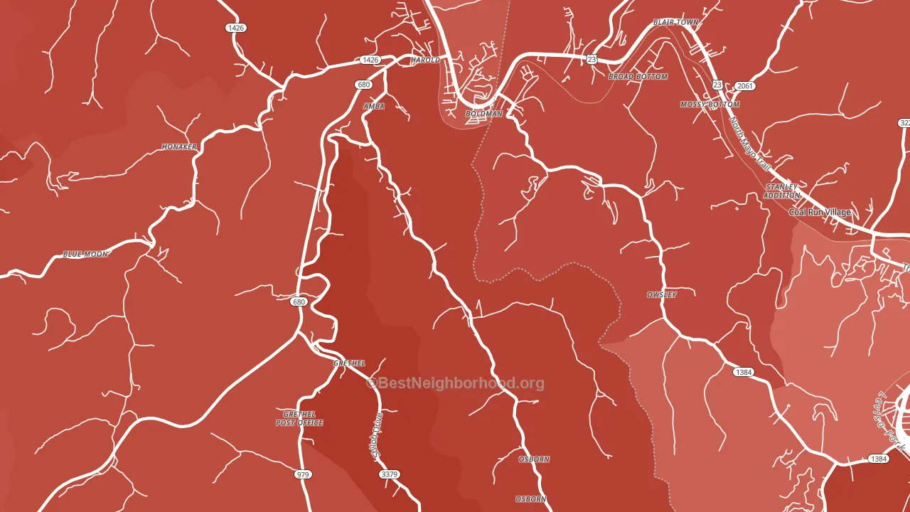 Harold, KY block-group political-lean map