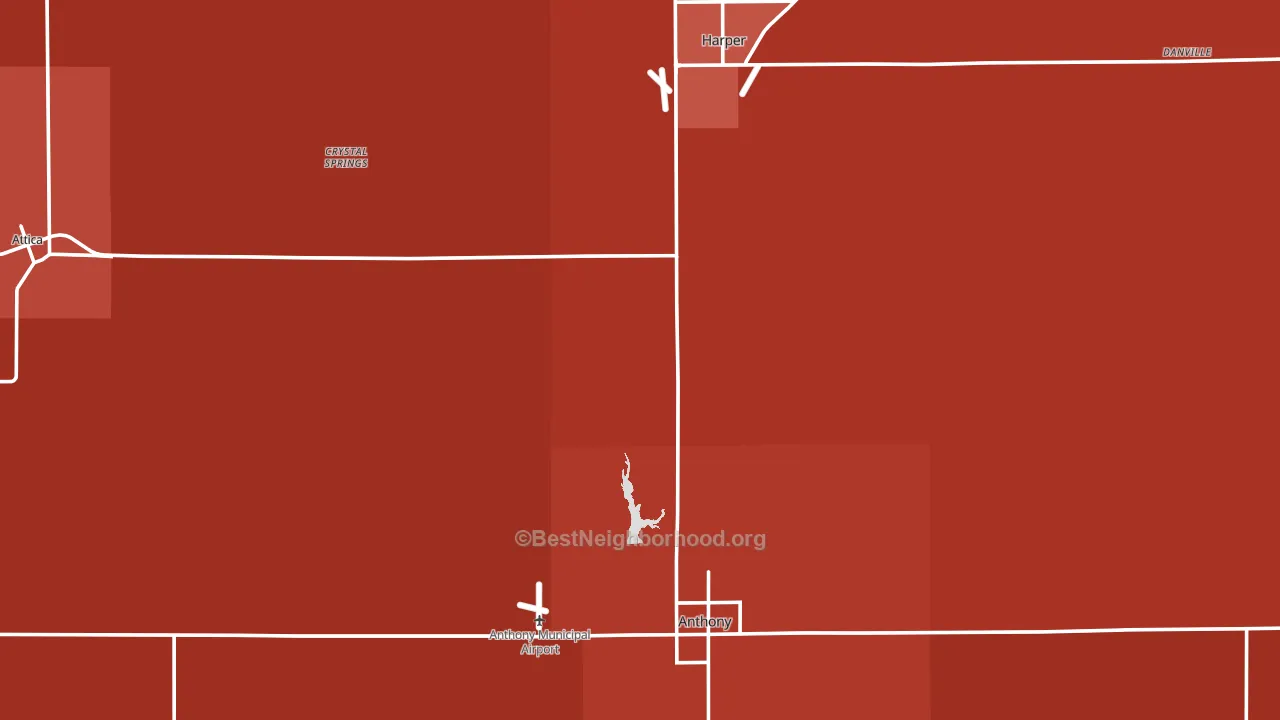 Harper County, KS block-group political-lean map